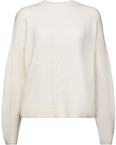 Edc By Esprit Rundhalspullover Sweaters - Weiß