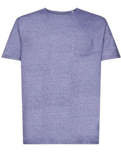 Edc By Esprit Recycelt: meliertes Jersey-T-Shirt (1-tlg) - Blau