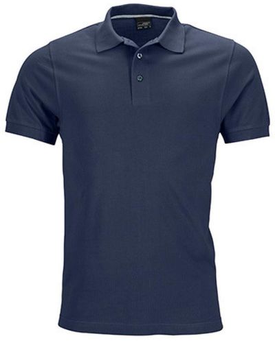 James & Nicholson Poloshirt Pima Polo / Sehr feine Piqué-Qualität - Blau