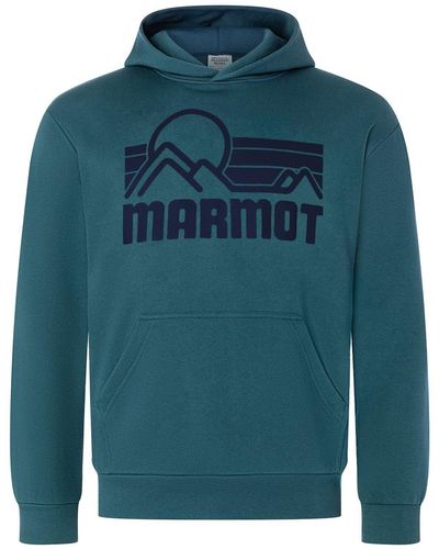 Marmot Kapuzenpullover Coastal Hoody mit -Grafik in Siebdruck auf der Brust - Blau