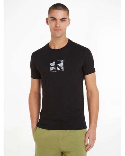 Calvin Klein T-Shirt SMALL BOX LOGO TEE mit Logodruck - Schwarz