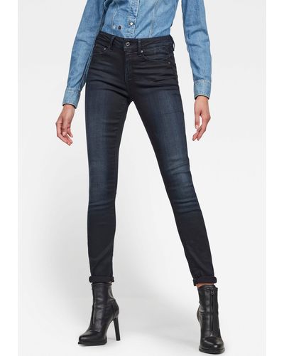 G-Star RAW Fit-Jeans 3301 Skinny in High-Waist-Form - Blau