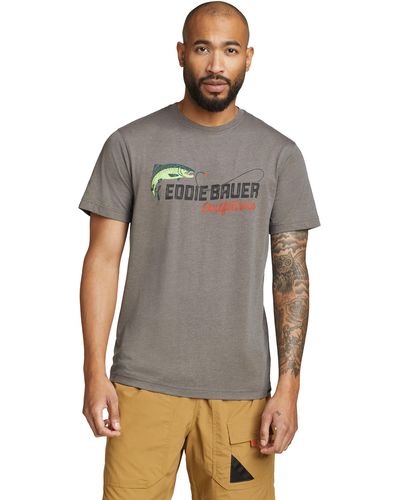 Eddie Bauer Graphic T-Shirt Retro Fish - Grau