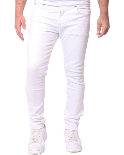 Reslad - Basic Style -Denim - Stretch Jeans-Hose Slim Fit - Weiß