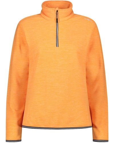 CMP Stillpullover Fleece Rollkragen Pullover in Mélange-Op - Orange
