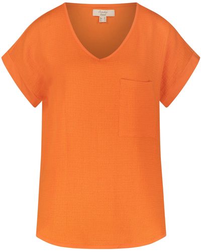October T-Shirt mit aufgesetzter Brusttasche - Orange