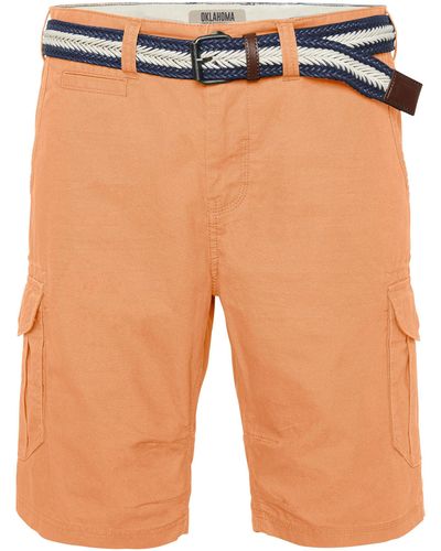 Oklahoma Jeans Cargoshorts mit seitlichen Cargotaschen - Orange