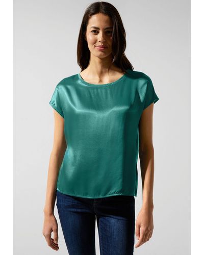 Street One Shirttop mit überschnittenen Schultern - Grün