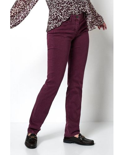 Toni 5-Pocket-Jeans Perfect Shape aus softem, gefärbtem Denim - Lila
