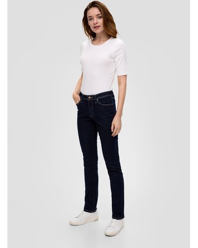 S.oliver 5-Pocket- Jeans Betsy / Fit / Mid Rise / Slim leg Waschung - Weiß