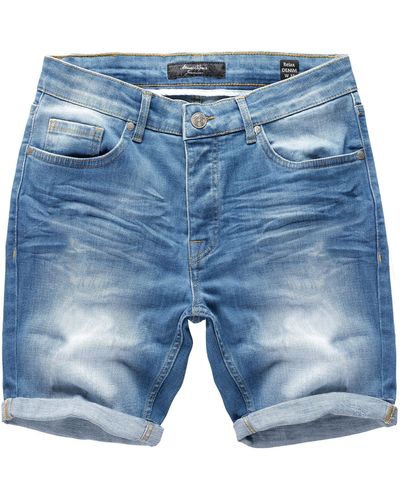 Amaci&Sons Jeansshorts MAYWOOD Jeansshort Bermuda kurze Männer Hose Regular Fit - Blau
