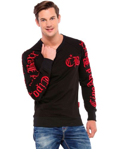 Cipo & Baxx Sweatshirt mit cooler Stickerei - Mehrfarbig