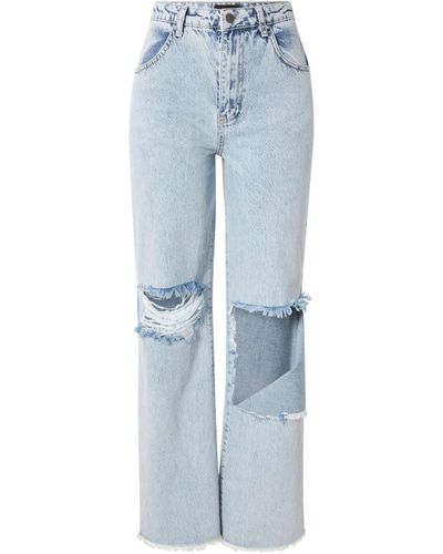 MissPap Regular-fit-Jeans (1-tlg) Fransen, Cut-Outs - Blau