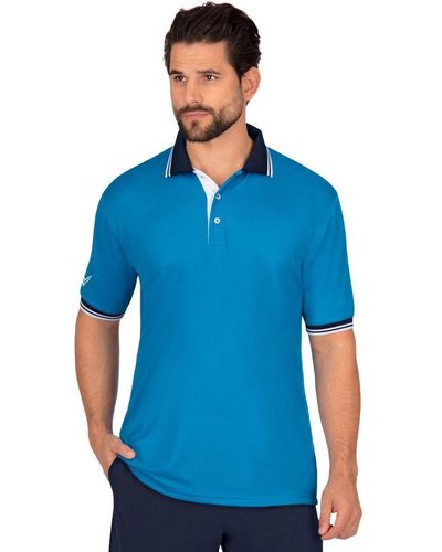 Trigema Poloshirt aus Coolmax Material (1-tlg) - Blau