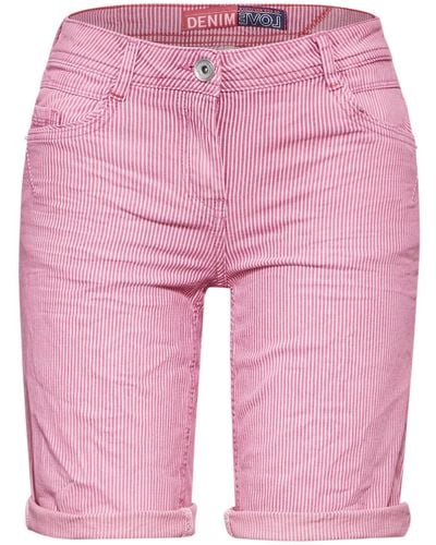 Cecil Dehnbund-Hose Style Scarlett Shorts Stripe - Pink