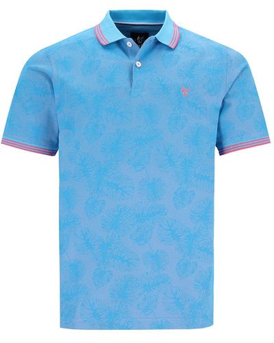 Hajo Bedrucktes Piqué-Poloshirt - Blau