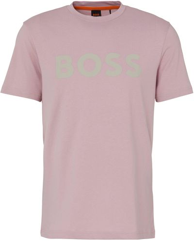 BOSS T-Shirt Thinking (1-tlg) mit Logodruck - Pink