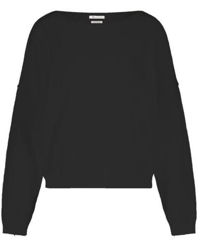 Nukus Strickpullover New York Sweater Pullover mit Wolle und Kaschmir in versch. Farben (1-tlg) - Schwarz