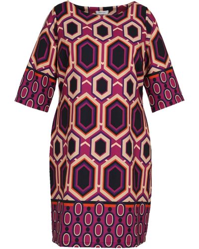 Paprika A-Linien-Kleid Etuikleid Mit Geometrischem Muster - Rot