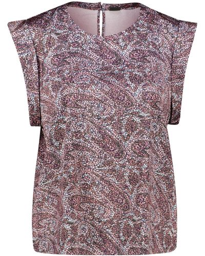 BOSS T-Shirt Top IEASKA mit floralem Print (1-tlg) - Lila
