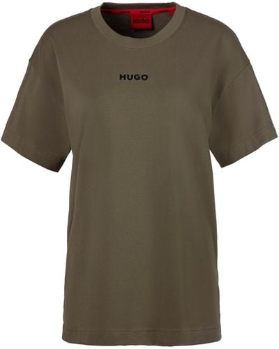 HUGO Linked T-Shirt mit Aufdruck - Grün