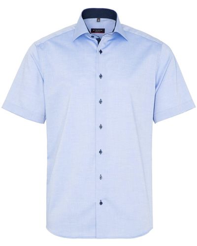 Eterna Kurzarmhemd Hemd Modernfit - Blau