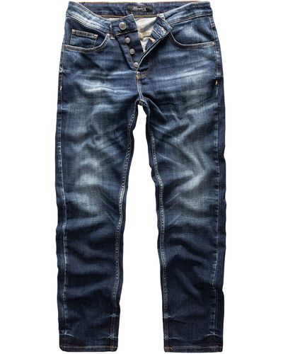 REPUBLIX Straight- NAT Regular Fit Destroyed Jeans - Blau