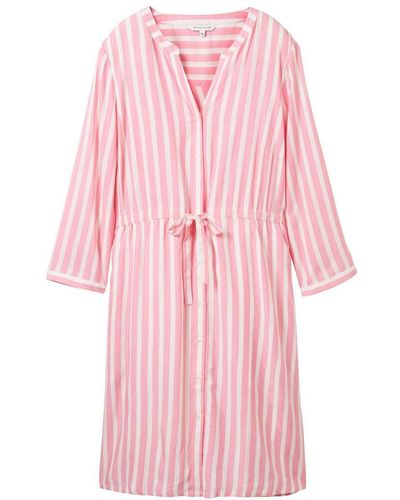 Tom Tailor Sommerkleid striped dress, pink offwhite stripe
