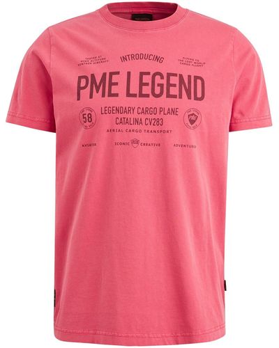 PME LEGEND T-Shirt Short sleeve r-neck single jersey - Pink