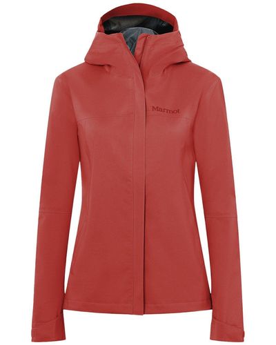 Marmot Funktionsjacke Women's PreCip Eco Pro Jacket mit aufgedrucktem Markenlogo - Rot