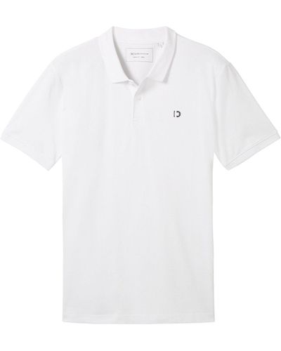 Tom Tailor Poloshirt Kurzarmshirt mit Polokragen (1-tlg) - Weiß