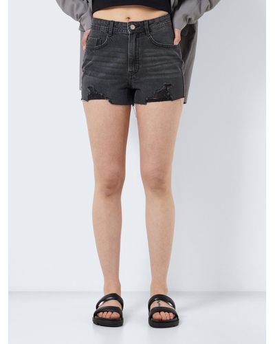 Noisy May Jeansshorts (1-tlg) Plain/ohne Details, Weiteres Detail - Grau