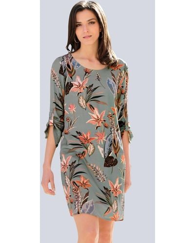Alba Moda Druckkleid Kleid mit floralem Dessin - Grün