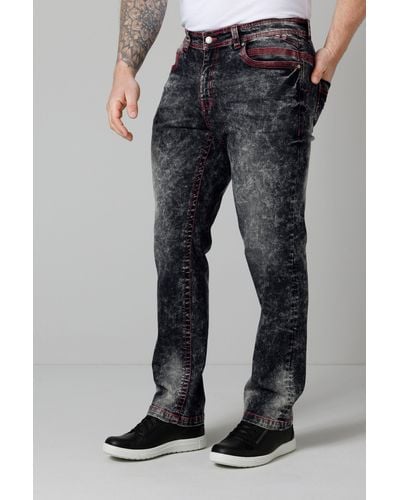 John F. Gee . -- Jeans Straight Fit Colornähte 5-Pocket - Grau