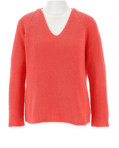 halsüberkopf Accessoires Sweatshirt Pullover V-Ausschnit - Rot