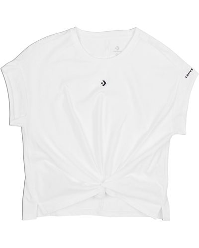 Converse T-Shirt WOMEN'S STAR CHEVRON TWIST (1-tlg) Knoten am Saum - Weiß