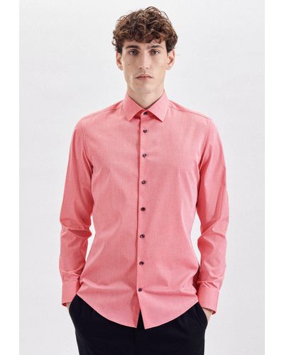 Seidensticker Businesshemd Slim Kentkragen Uni in Pink für Herren | Lyst DE