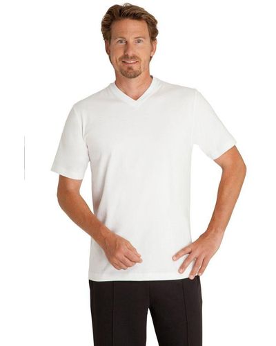 Hajo Doppelpack-T-Shirt V-Ausschnitt - Weiß