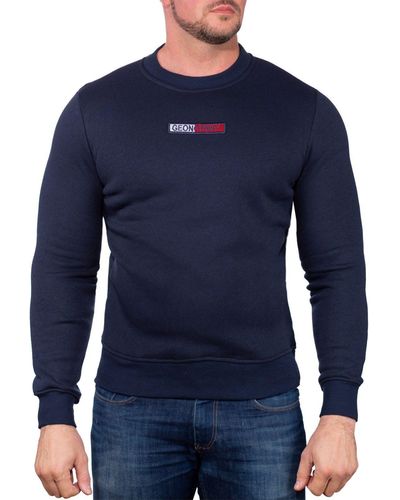 Geo Norway Rundhalspullover Sweatshirt bagarrett (1-tlg) Elegantes Design mit Logo - Blau