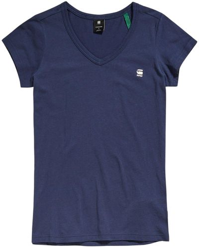 G-Star RAW Eyben slim T-Shirt mit V-Neck (1-tlg) - Blau