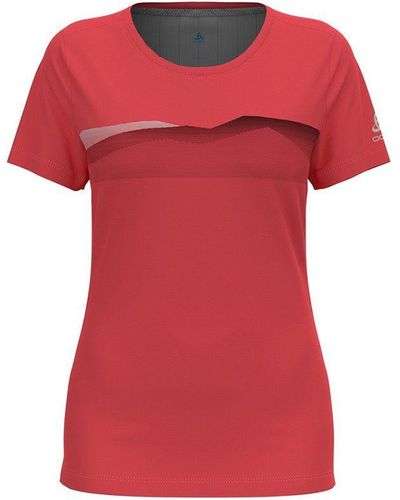 Odlo Trainingspullover F-Dry T-Shirt mit Bergkamm-Print 551401 - Rot