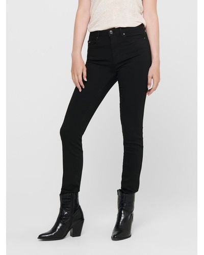 ONLY Skinny Fit Jeans High Waist Stretch Denim 5-Pocket Hose ONLFOREVER 6124 in Schwarz