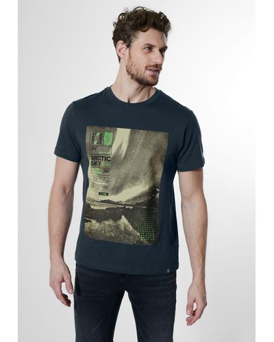 Street One Men Print-Shirt mit Rundhalsausschnitt - Grün