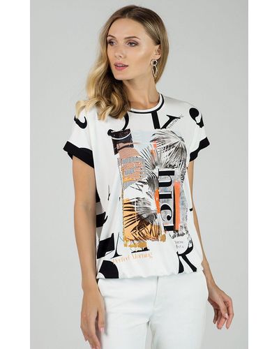Passioni T- modernes Statement Shirt mit originellem Print - Weiß