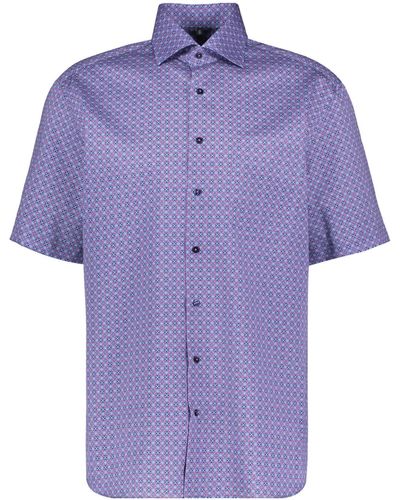 Eterna Businesshemd Hemd Modern Fit Kurzarm (1-tlg) - Blau
