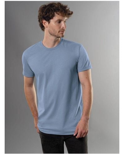Trigema Slim Fit T-Shirt aus DELUXE Baumwolle (1-tlg) - Blau
