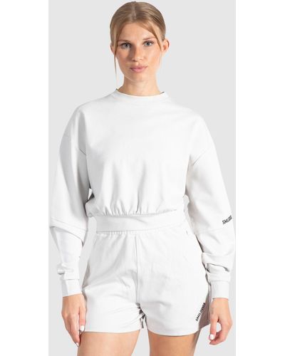 Smilodox Sweatshirt Althea Oversize - Weiß