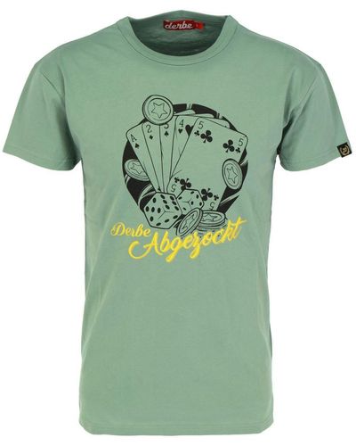 Derbe Print-Shirt Abgezockt (1-tlg) - Grün
