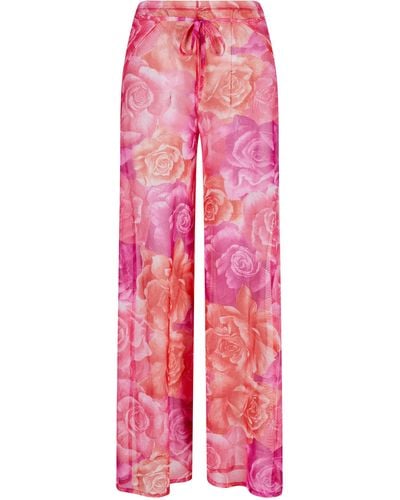 Nicowa Stoffhose MAGLIWA Strandhose mit Rosenprint - Pink