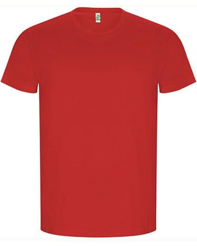Roly Rundhalsshirt Golden Organic T-Shirt - Rot